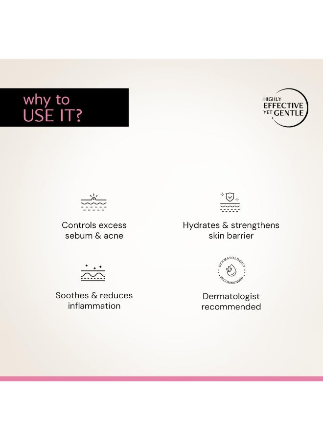 Deconstruct Acne Control Moisturiser with Ectoin & Ceramides for Acne Prone & Oily Skin | Lightweight & Non-Sticky | Soothing & Barrier Repair | Non-Comedogenic | For Men & Women | 50g - Image 2